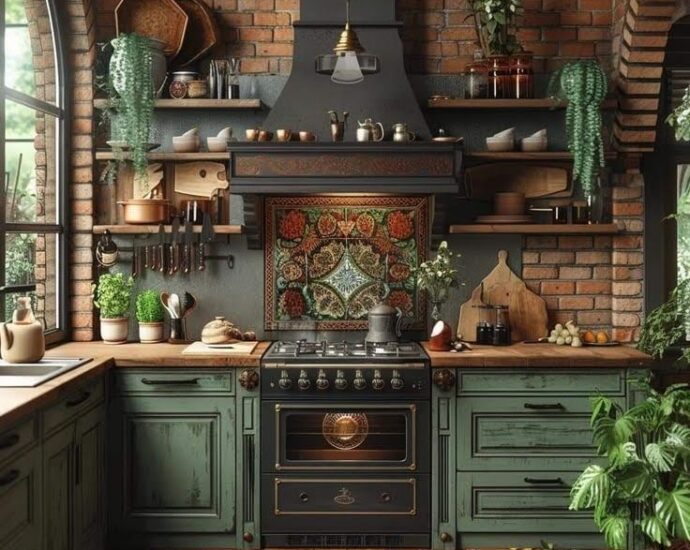 forest green cabinets